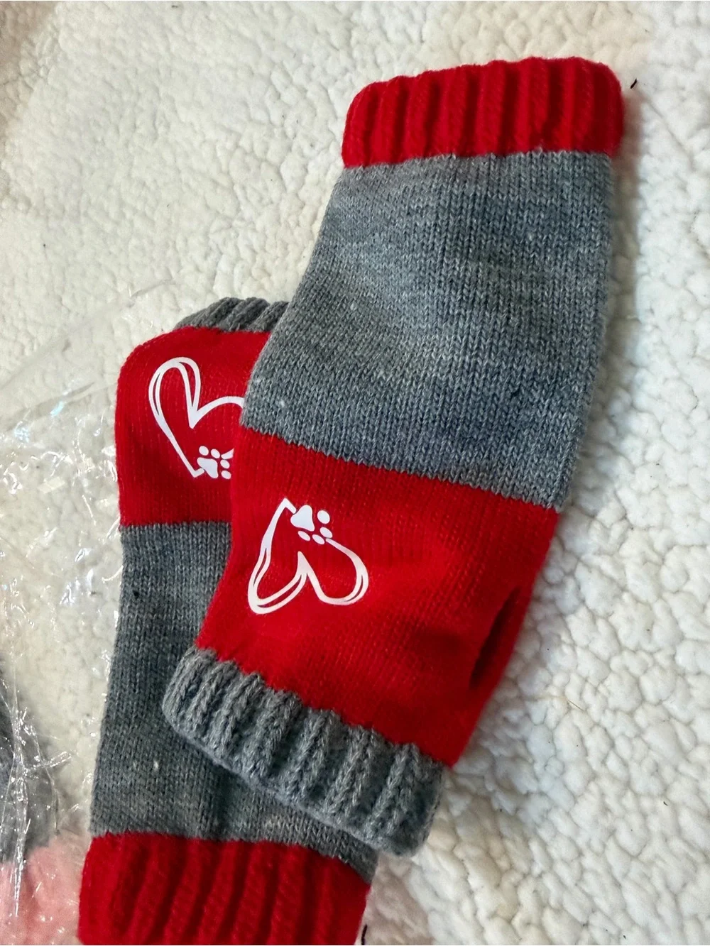 Women’s Colorblock Knit Fingerless Gloves - Pink, Green & Red